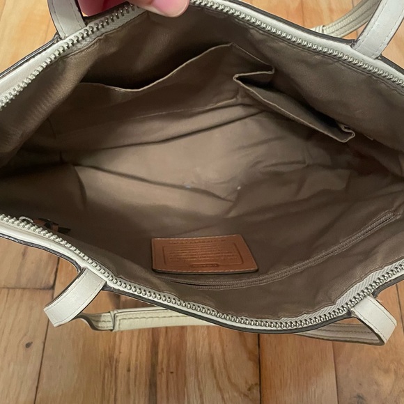 Coach Signature Stripe Tote Shoulder Bag - Picture 6 of 9